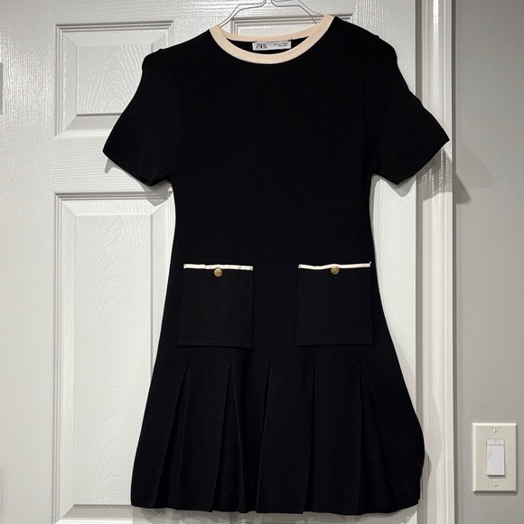Zara Dresses & Skirts - Zara Black Dress with Cream Details